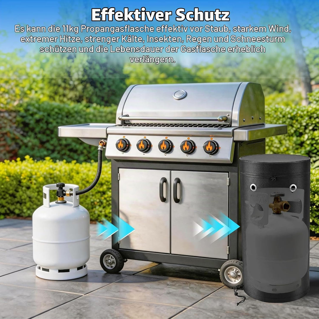Abdeckhaube für Gasflasche, Wasserdichte 5 kg/11 kg Gasflaschenhülle | Winddichte Anti-UV Gasflasche