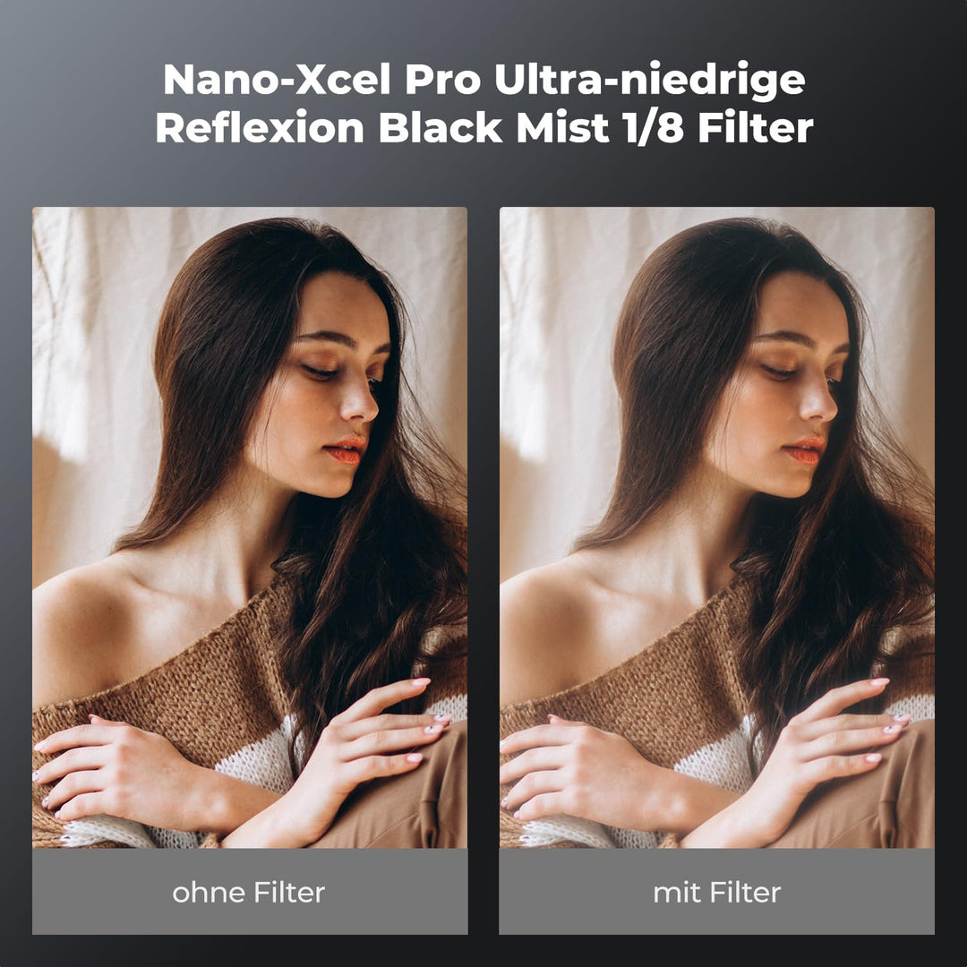 K&F CONCEPT Filter 82mm Black Mist 1/8 & Ultra-niedrige Reflexion, Optisches Glas mit Multi-Nano-Bes