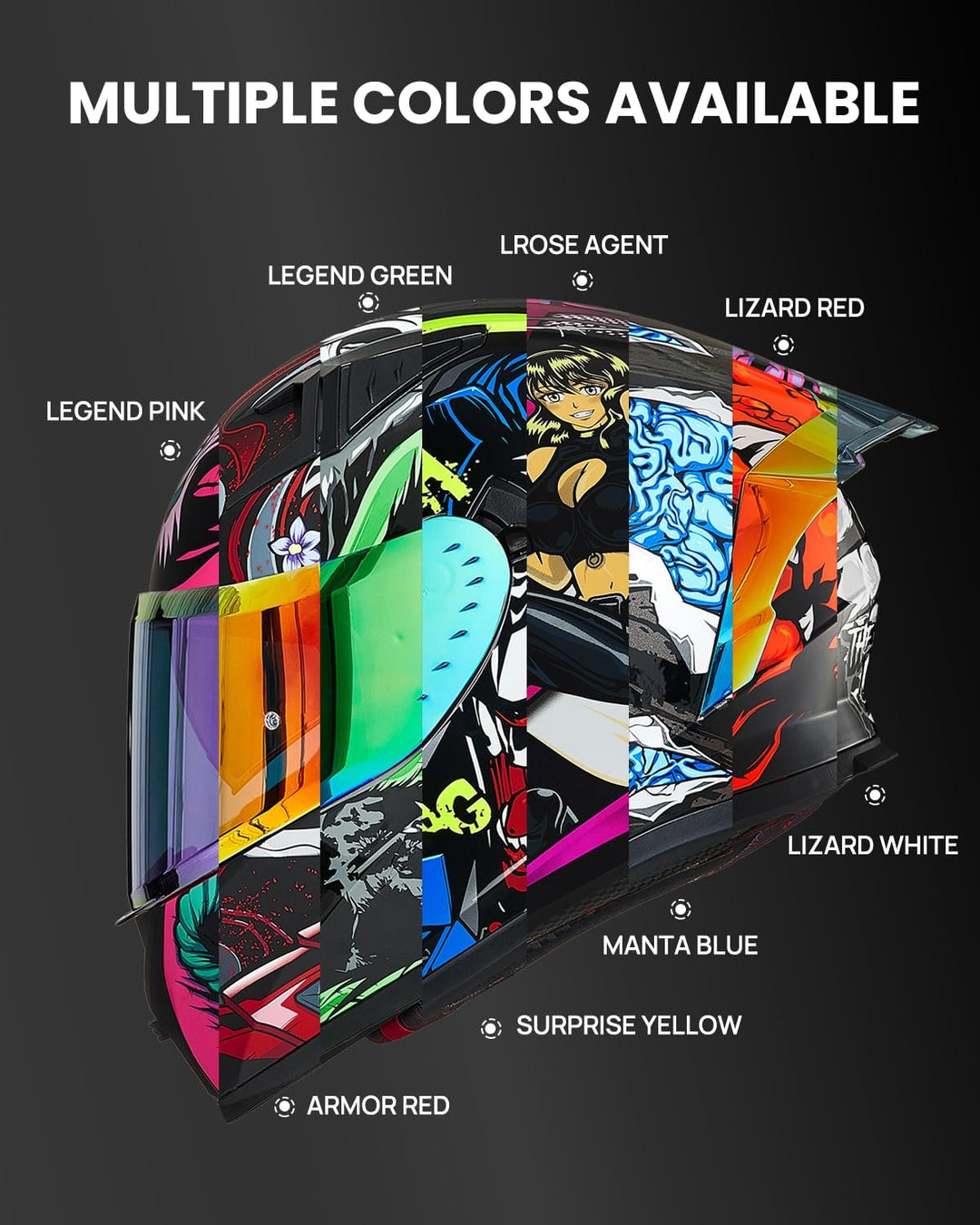 ILM Motorradhelm Integralhelm Herren Damen-Motorcycle Helmet mit 2 Visieren Pinlock-kompatiblen klar