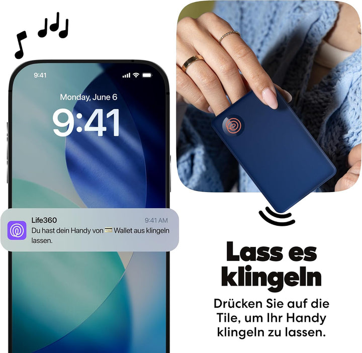 Tile by Life360 Slim - Geldbörsenfinder, Bluetooth-Tracker und Gegenstandsfinder für Gepäckanhänger,