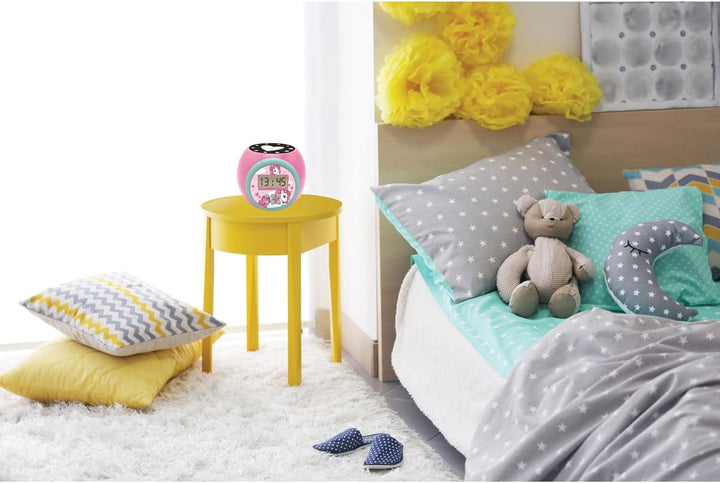 Lexibook Projector-Wecker Einhorn mit Schlummerfunktion und Weckfunktion, Nachtlicht mit Timer, LCD-