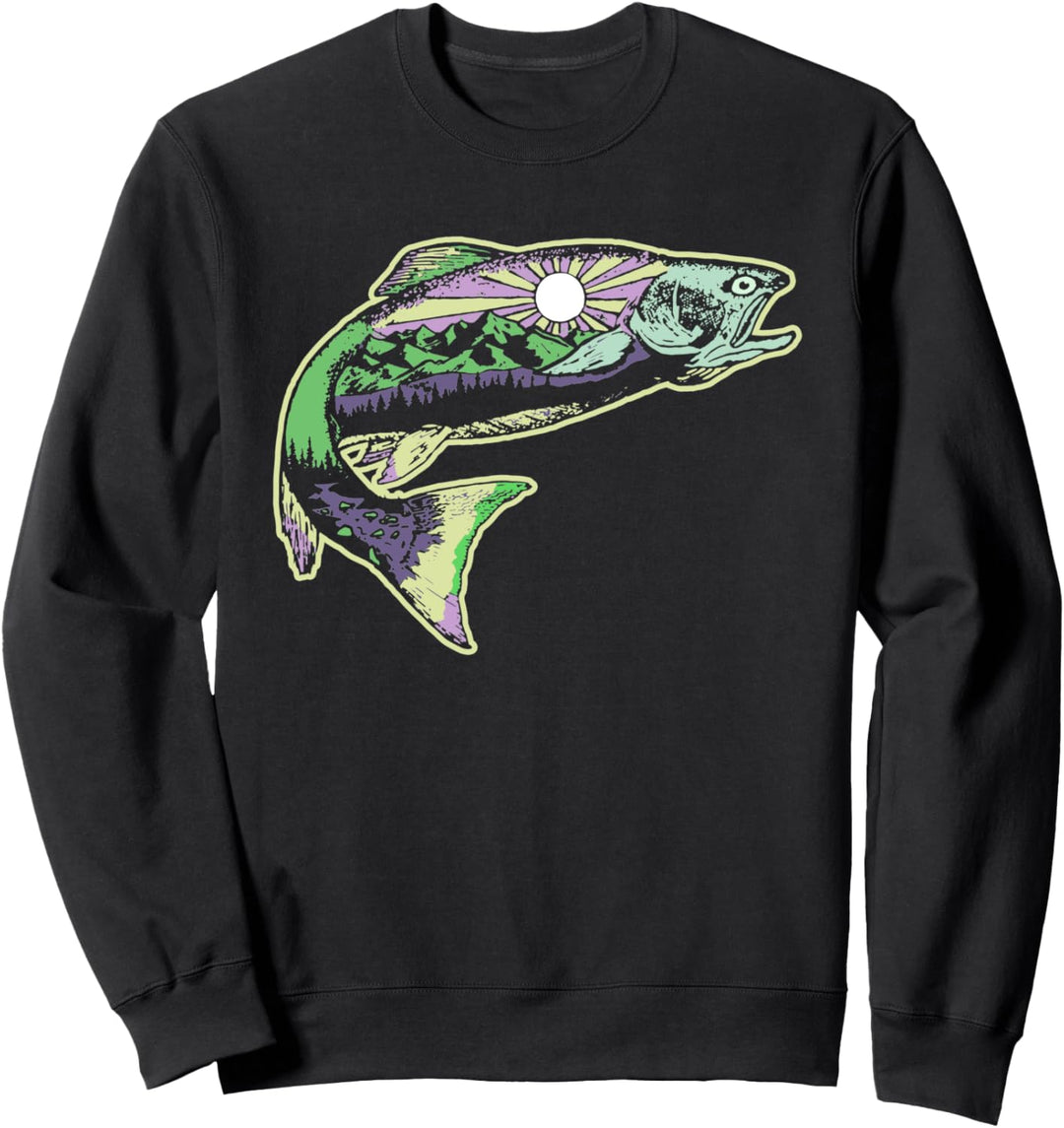 Trout Outdoor Illustration Series - Cool Wisteria Sweatshirt
