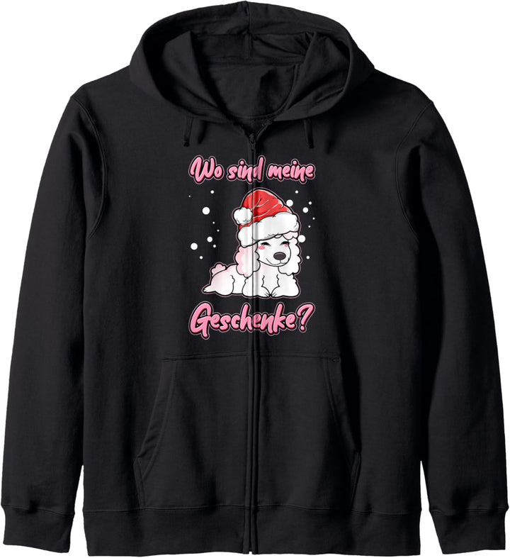 Christmas Hund Lustiges Hunde Xmas süsser Pudel Weihnachten Kapuzenjacke
