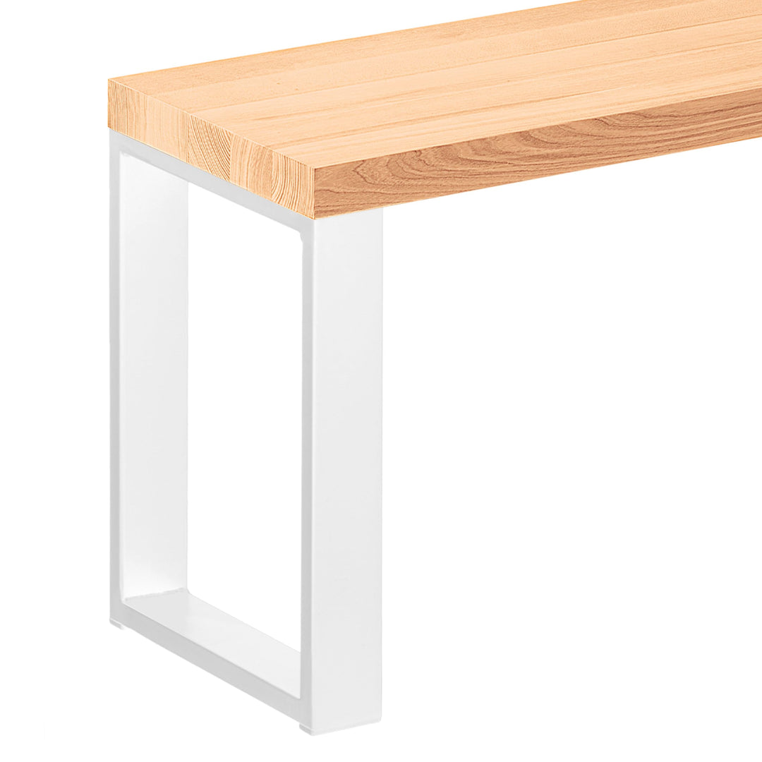 LAMO Manufaktur Sitzbank Flur Holzbank 30x100x47 cm, Möbelfüsse Simple Weiss/Natur, LSB-01-A-002-100
