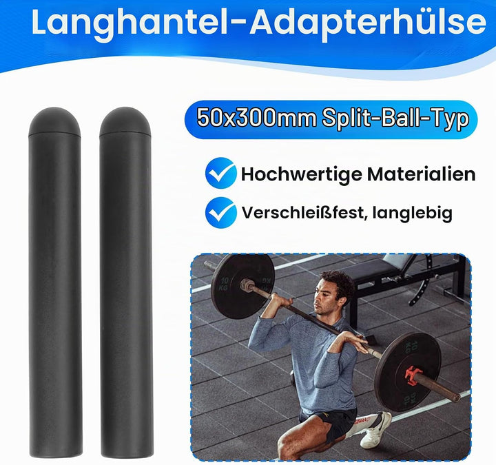 2PCS Hantelstangen Adapterhülse Variable Durchmesserhülse Fitnessstudio Zubehör 1Zoll auf 2 Hantelst
