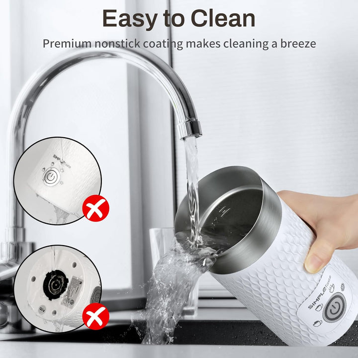 SIMPLETASTE Milchaufschäumer, 4 in 1 Elektrischer Automatischer Milchschäumer für Heissen und Kalten