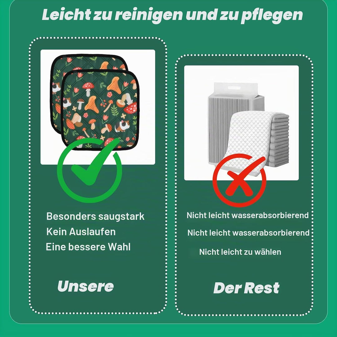 Wiederverwendbare PIPI Pads, 4 Stück wasserdichte &amp; Schnell Saugfähige Puppy Pads für Meerschweinche