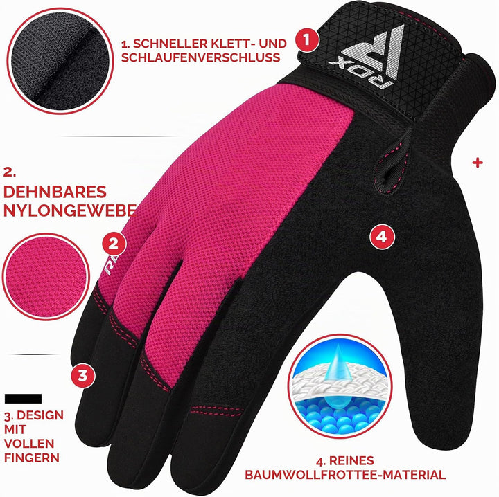 RDX Fitness Handschuhe Vollfinger Damen Herren, Gewichtheben Touchscreen Trainingshandschuhe, Bodybu