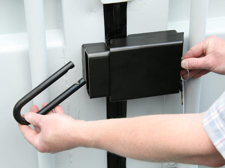 ABUS Containerschloss 37/55HB100 + ConHasp Granit 215/100 - Set aus Vorhängeschloss und Hochsicherhe