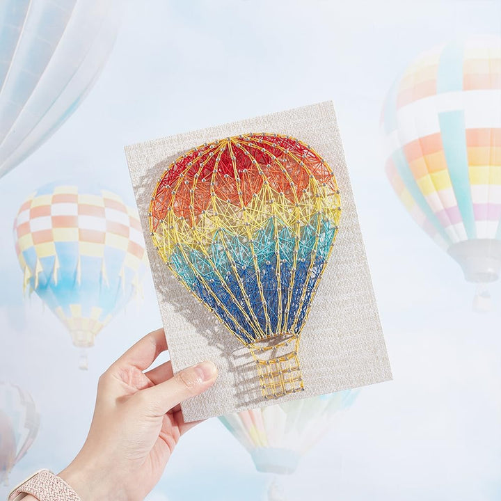 WEBEEDY String Art Kit Für Anfänger, Erwachsene Und Kinder, Handgefertigt Heissluftballons 3D Heissl