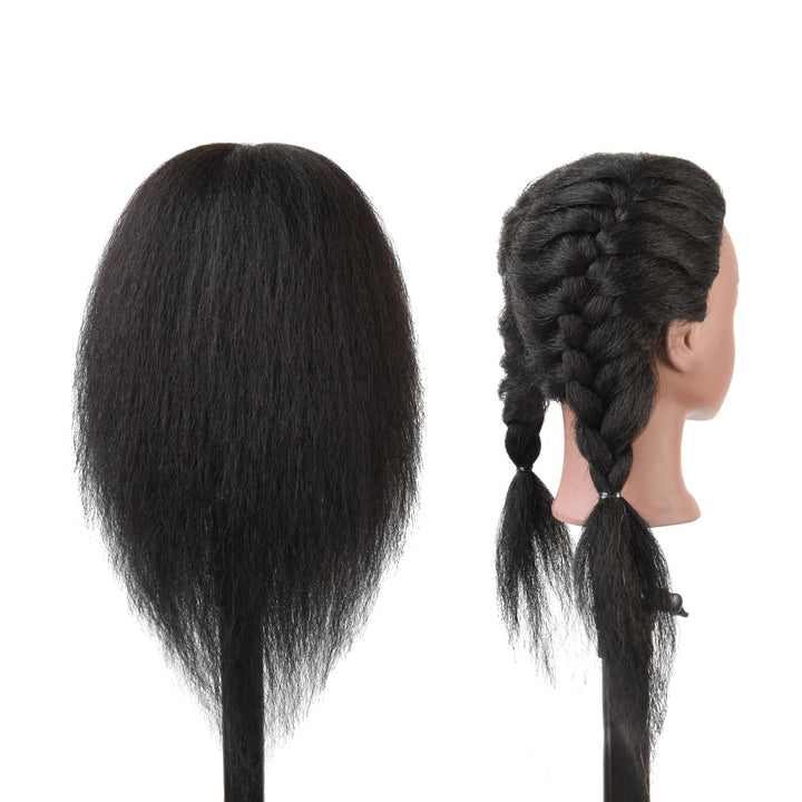 Hairstyle Training Head Afro Mannequin Kopf Frisierkopf Übungskopf 100% Echthaar Trainingsköpfe für