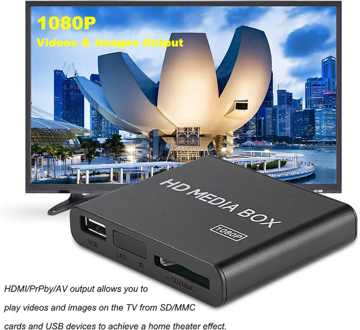 Media Player-Gerät, 1080P Full HD Media Player HDMI Digital Video Media Player Box Unterstützung USB