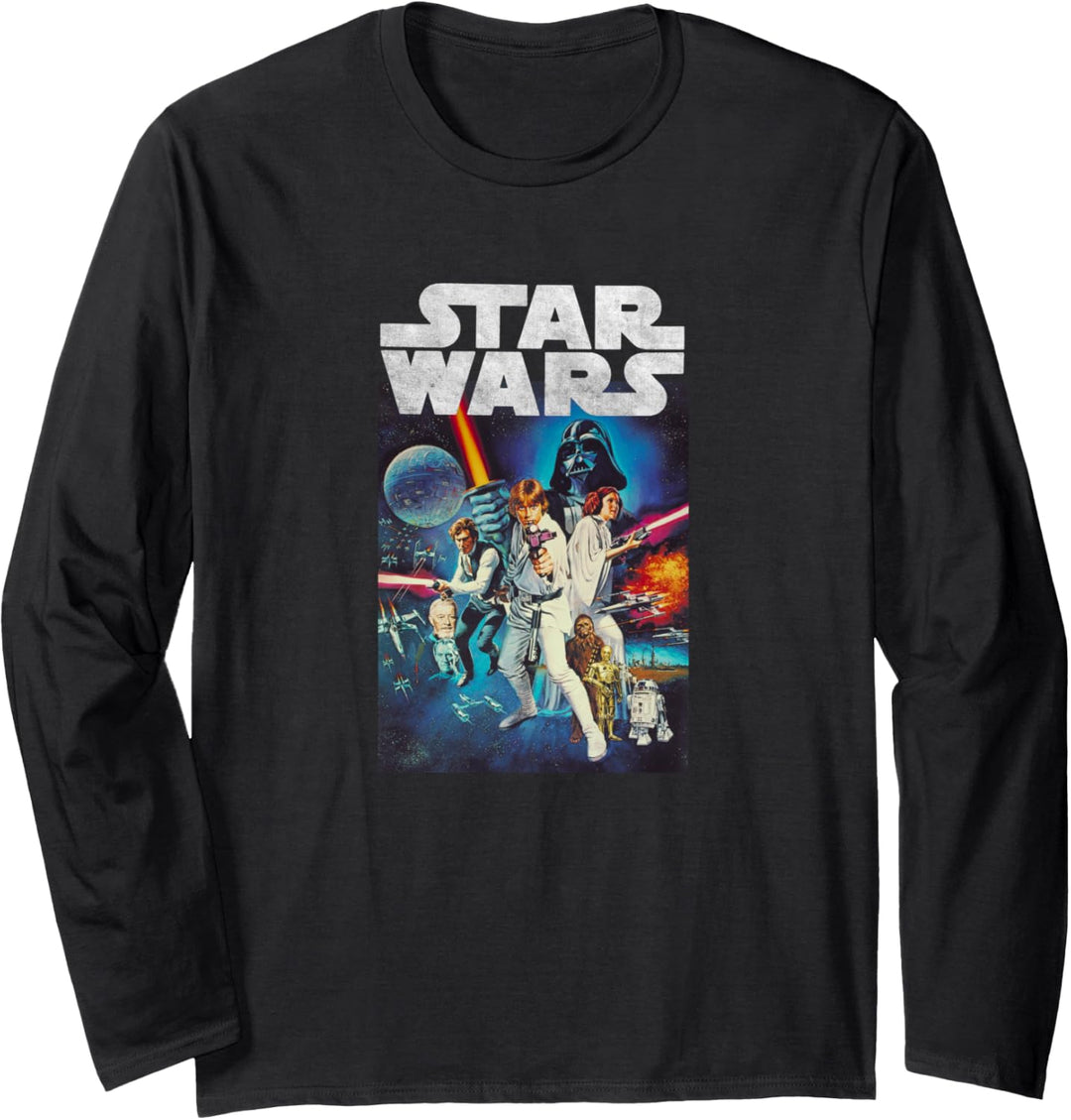 Star Wars Vintage Cast Poster Langarmshirt