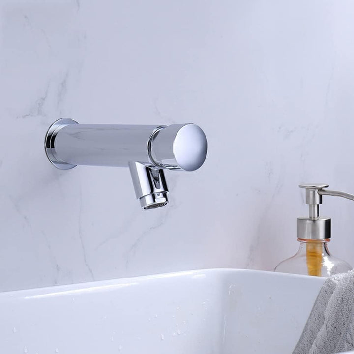 Wandmontage, ein Loch, automatisches Schliessen, Wassersparer, kalter Wasserhahn, Kupfer, öffentlich
