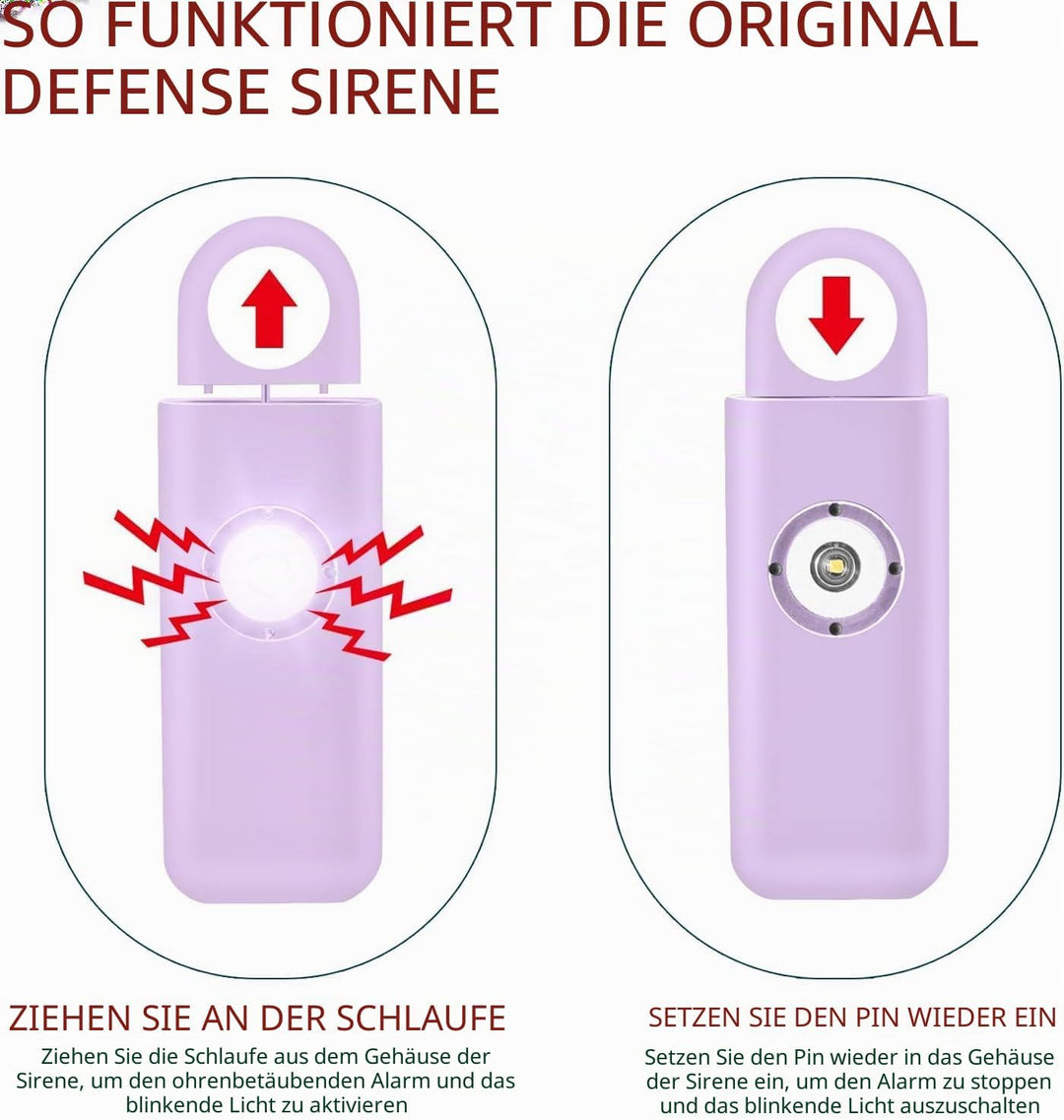 Thopeb® Birdie Persönlicher Sicherheitsalarm für Frauen – Selbstverteidigung Schlüsselanhänger – per