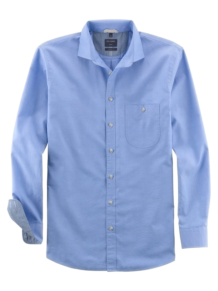 OLYMP Herren Freizeithemd Langarm Casual,Oxfort,modern fit,Kent-Kragen S Bleu 11, S Bleu 11