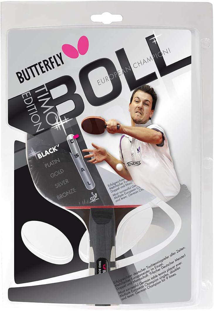Butterfly Timo Boll Black Tischtennisschläger + Cell Case Tischtennishülle | Tischtennisschlägerset
