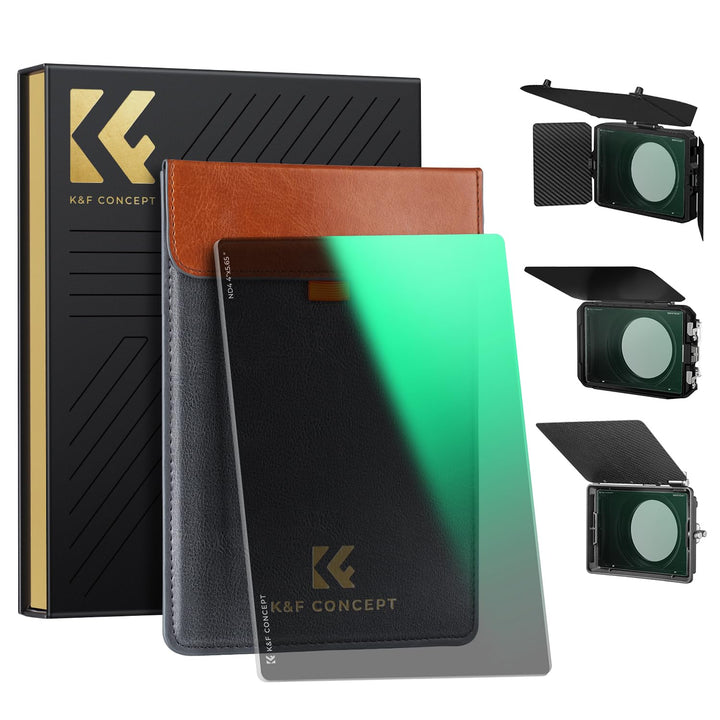 K&F Concept 4 x 5,65" ND4 Filter(2 Blendenstufen),Dicke 4mm Rechteckfilter quadratischer Graufilter