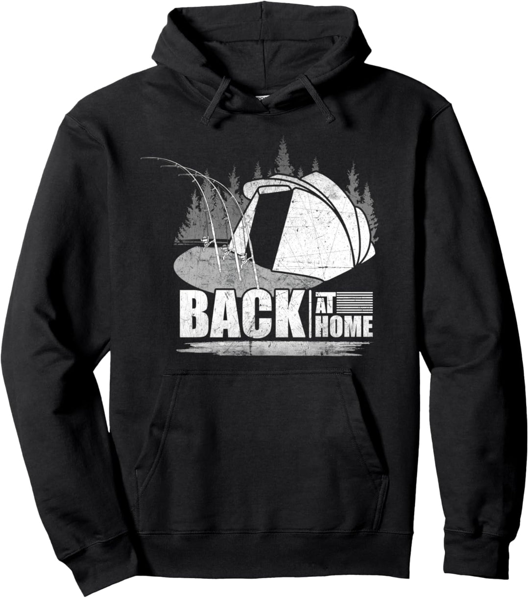Angler Back at Home Brolly River Retro Vintage Waller Silure Pullover Hoodie