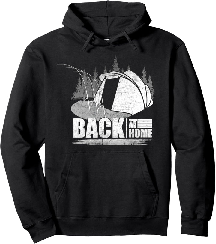 Angler Back at Home Brolly River Retro Vintage Waller Silure Pullover Hoodie
