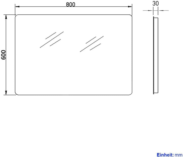 EMKE LED Badspiegel mit Beleuchtung 80x60cm Badezimmerspiegel mit Beleuchtung Kaltes Weiss 6500K Wan