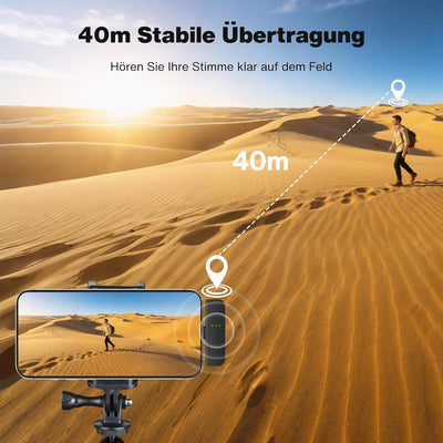 iVANKY Lavalier Mikrofon, Wireless Microphone. 2pcs externes mikrofon Smartphone, mikrofon Handy mit