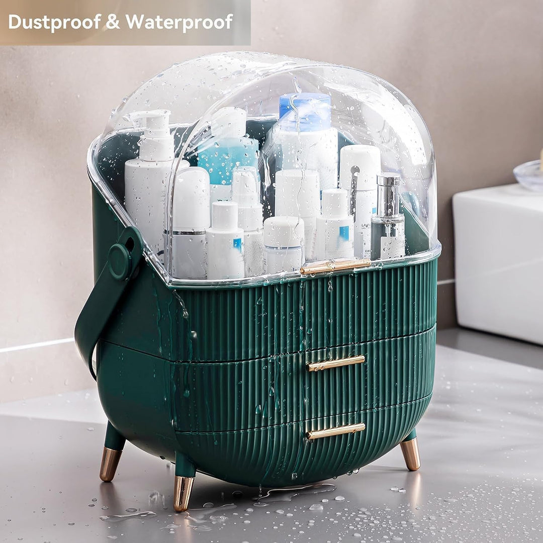 Multifunktionaler Make-up-Koffer, staubdicht, Kosmetik-Aufbewahrungsbox, Organizer, Hautpflegeproduk
