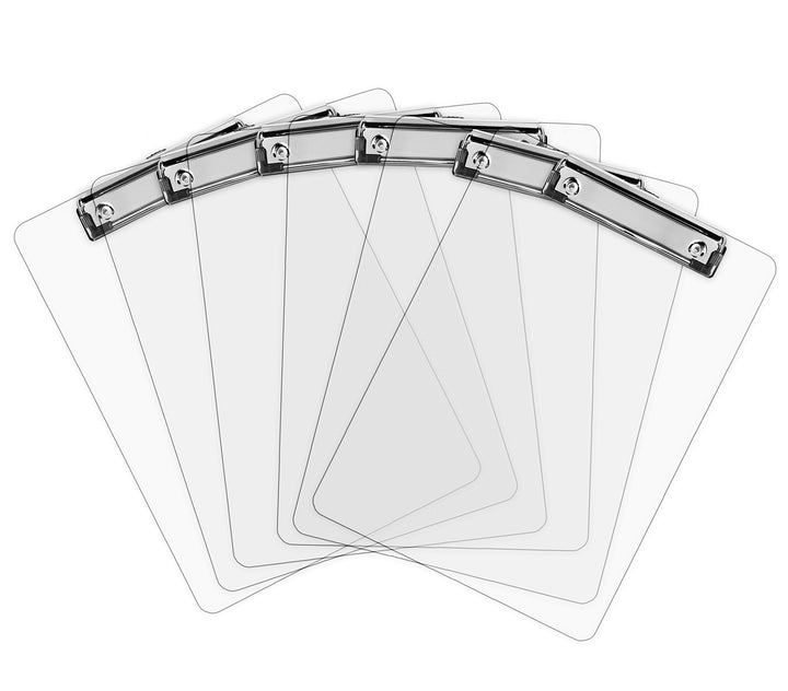 Kunststoff-Klemmbrett mit Metallclip | Plastik-Clipboard-Set nach Transparent | Stabile Schreibunter
