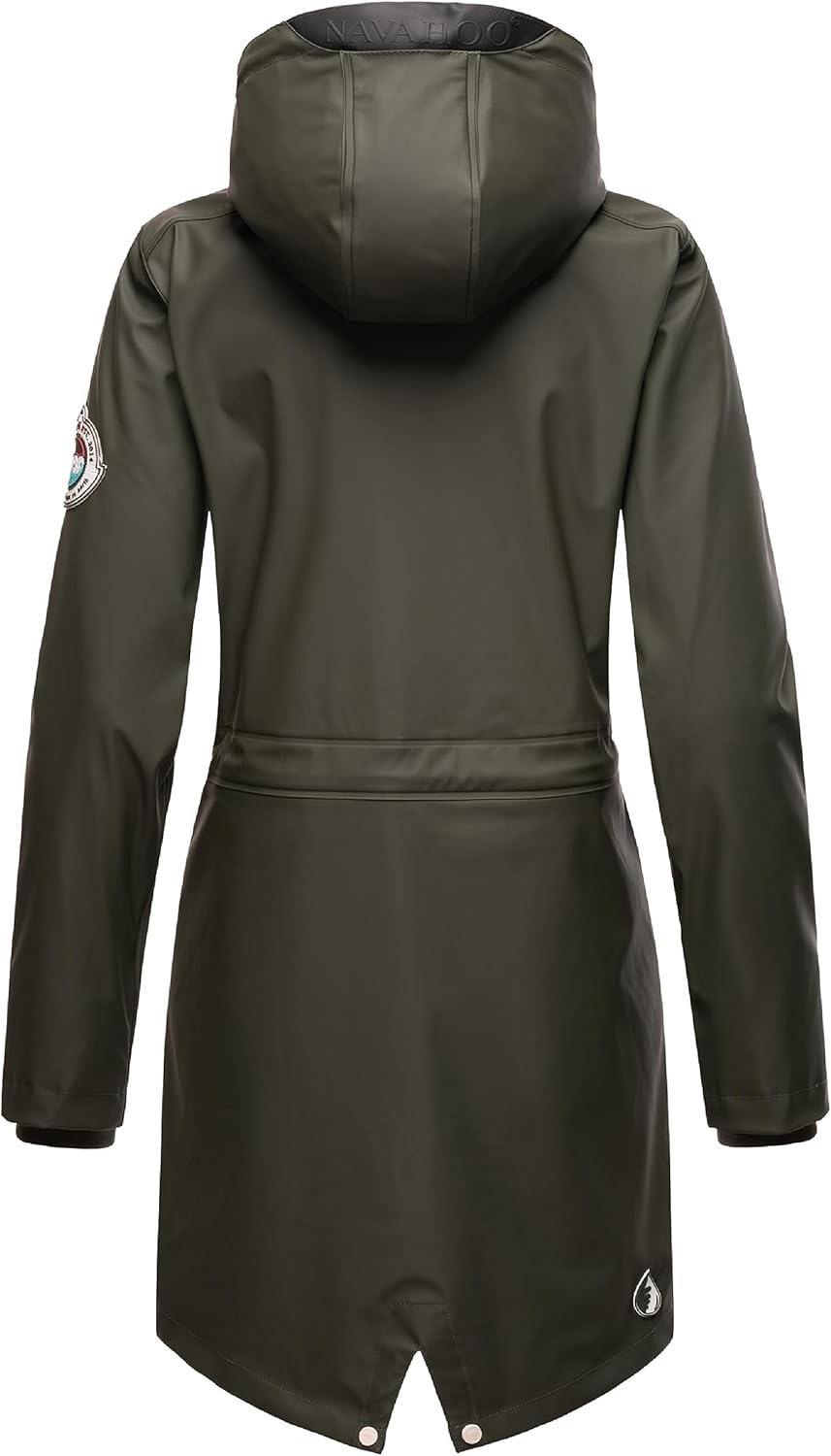 Navahoo Damen Übergangsjacke Regenmantel wasserdicht lang mit Kapuze Tropical Stormoo XS-3XL S Oliv,