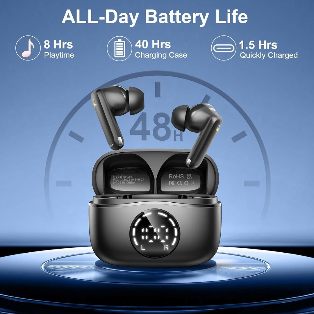 Wireless Earbuds 2026, Ear Buds Bluetooth 5.4 Kopfhörer mit ENC Noise Cancelling, Bluetooth Ohrhörer