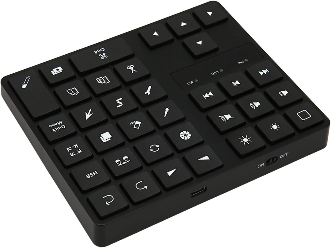 Elprico -Tastatur für Procreate, Shortcut Drawing Keyboard 35 Tasten, Grafiktablett, Wiederaufladbar