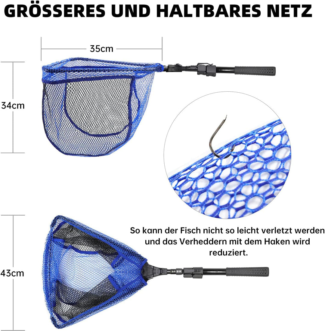 Kescher Angeln, Unterfangskescher Angelkescher Fischkescher Langlebiges Nylonnetz Angelzubehör für E