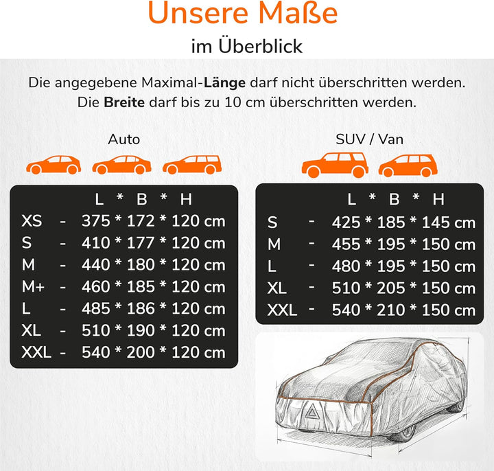 Upgrade4cars Auto Hagelschutzplane | Auto Abdeckplane für alle Jahreszeiten | Autoabdeckung Universa