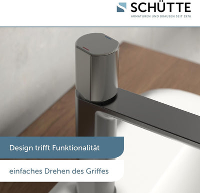 Schütte 33612 NEW YORK Waschtischarmatur mit Ablaufgarnitur, Mischbatterie mit Pop-Up Ventil, Badarm