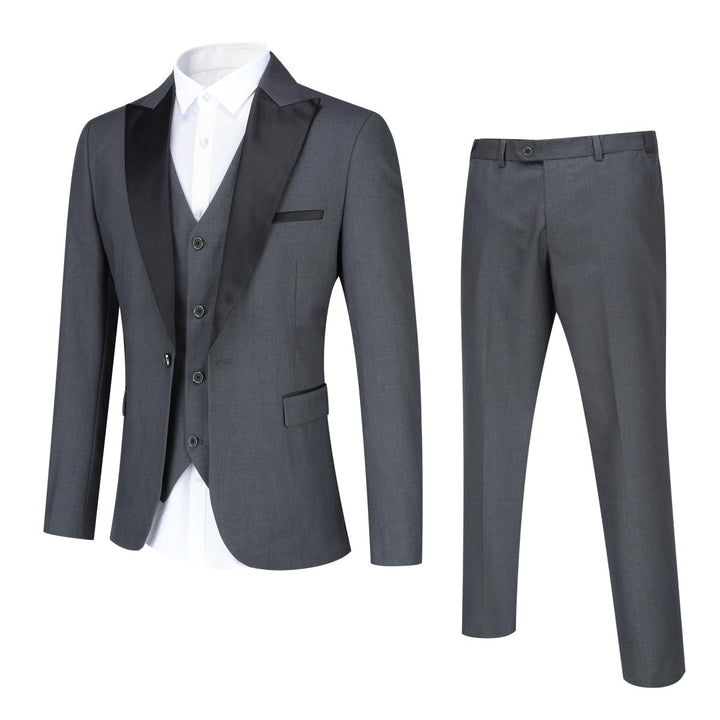 YOUTHUP Anzug Herren Regular Fit 3 Teilig Anzüge Peak Lapel Morden Herrenanzug Business Hochzeit Smo