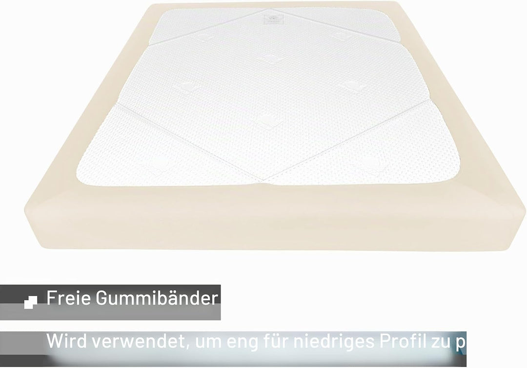 Boxspring-Bezug, Queen-Size-Grösse, Jersey-Strick und dehnbar, 4 Seiten, Bettrock für Hotel und Zuha