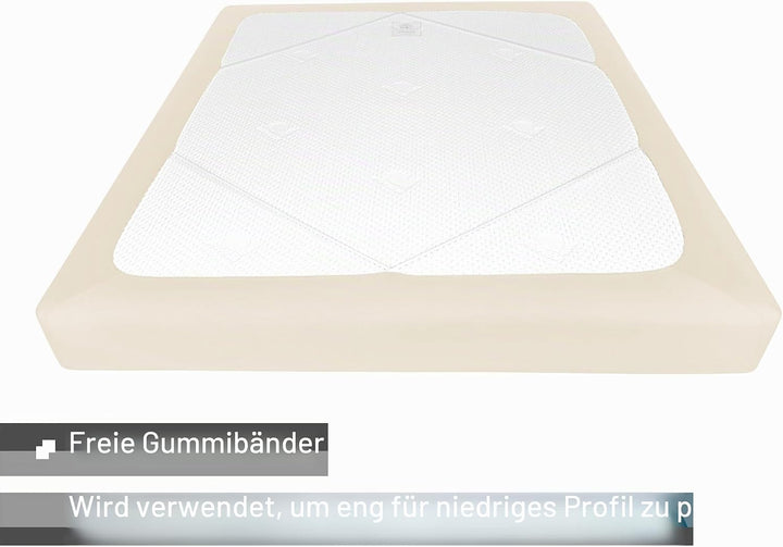 Boxspring-Bezug für Doppelbett, Jersey-Strick und dehnbar, 4 Seiten, Bettrock für Hotel und Zuhause,