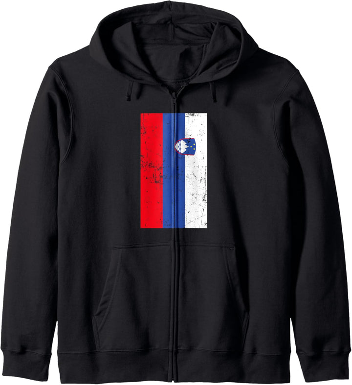 Slovenia Europe Ljubljana Distressed Flag Kapuzenjacke