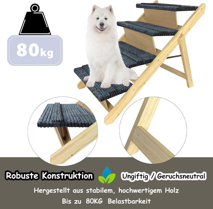 NAIZY Hundetreppe Hunderampe für Kleine 2-in-1 Hunde & Kätze Klappbare Haustierrampe Belastbarkeit B