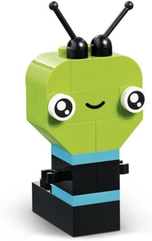 LEGO Classic Neon Kreativ-Bauset, Bausteine-Kiste Set, Konstruktionsspielzeug mit Modellen; Auto, An
