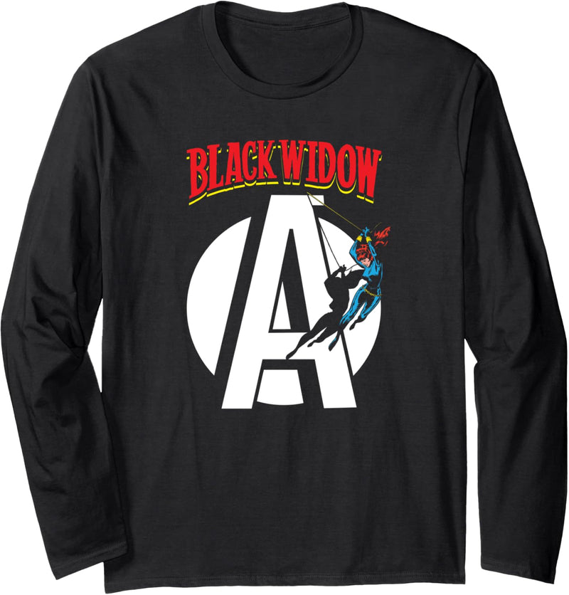 Marvel Avengers Retro Black Widow Comic Book Langarmshirt