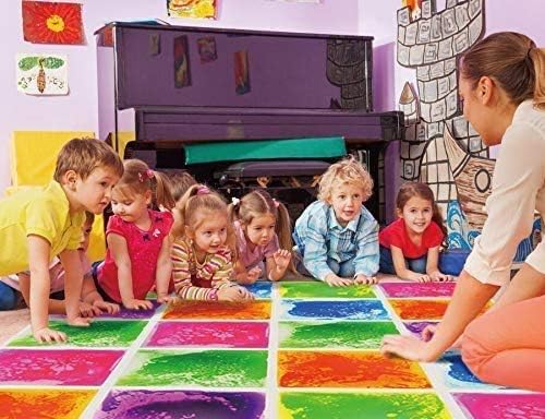 Art3d 9 Stück Flüssige Sensorische Bodenfliesen für Kinder Kleinkinder Jugendliche Spielzimmer Tanzf