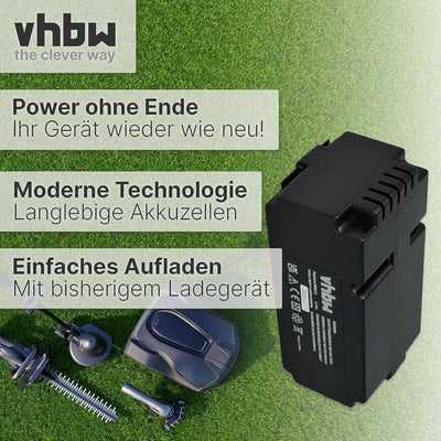 vhbw Akku kompatibel mit Garden Feelings R800Easy Rasenmäher Rasenroboter (2000mAh, 25,2V, Li-Ion)