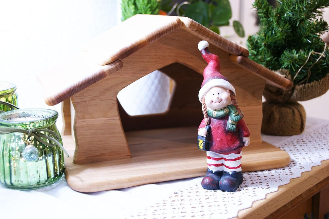 Erst-Holz Krippe Holzstall Holzhaus Bauernhof Stall von Drewart Spielhaus 935-4046