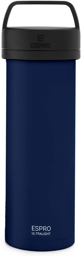 ESPRO Reise French Press Ultralight, Mini Coffee Maker mit Thermo-Funktion, 475ml, blau Blau ESPRO R