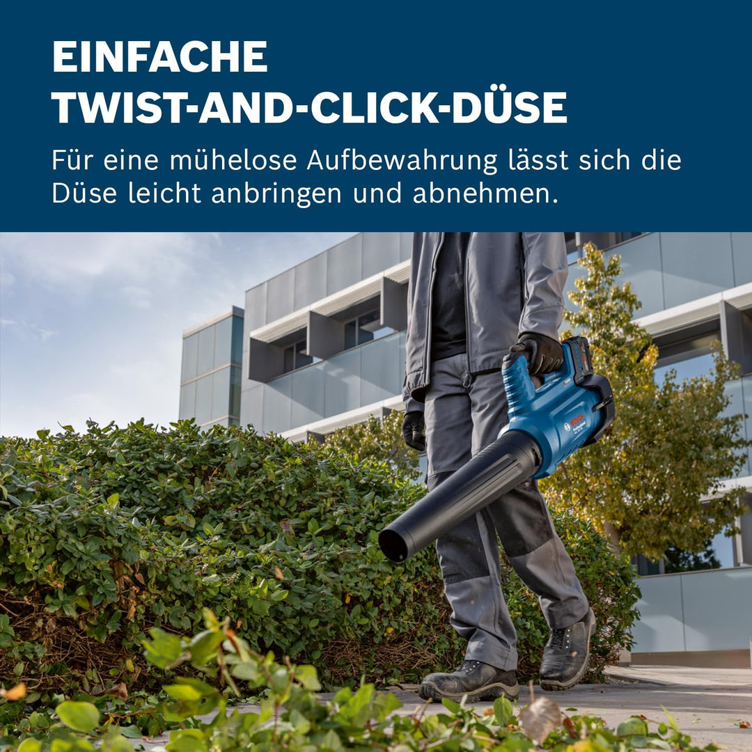 Bosch Professional BITURBO Akku-Gebläse GBL 18V-750 (Volumenstrom von 780 m³/h, Luftgeschwindigkeit