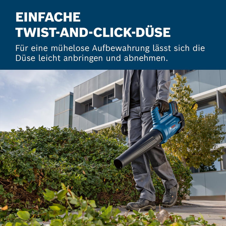 Bosch Professional BITURBO Akku-Gebläse GBL 18V-750 (Volumenstrom von 780 m³/h, Luftgeschwindigkeit