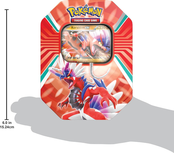 Pokémon-Sammelkartenspiel: Tin-Box Paldea-Legenden – Koraidon (1 holografische Karte & 4 Boosterpack