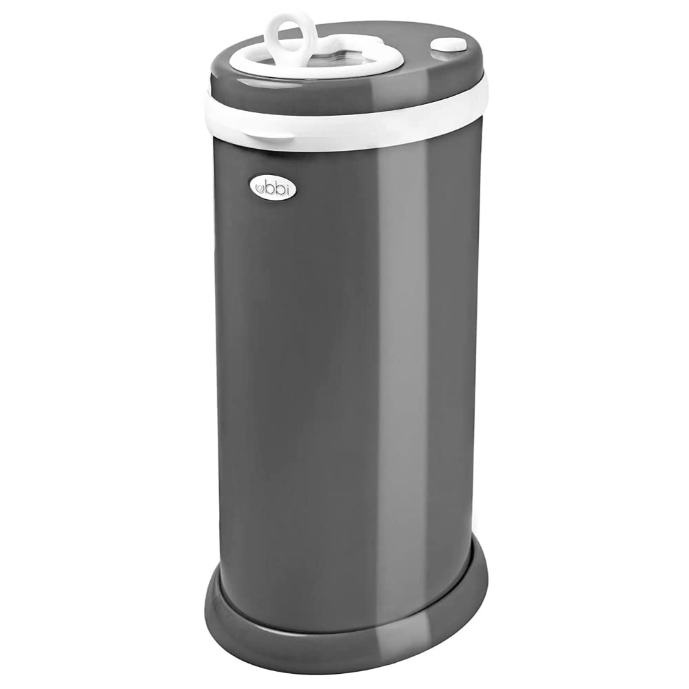 Ubbi Steel Diaper Pail, Odor Locking, No Special Bag Required, Award-Winning, Registry Must-Have, Sl