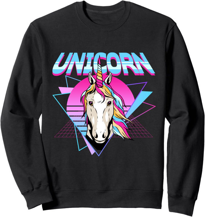 Einhorn Retro 80s Aesthetic Vaporwave Synthwave Sweatshirt